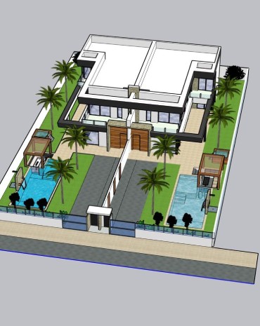 Proyectos 2 viviendas unifamiliares adosadas con piscina